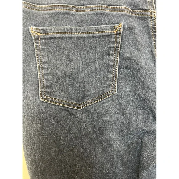 LEI Womens XL Dark Wash Skinny Pull On Jeggings Drawstring Elastic Waist Denim - Picture 7 of 13